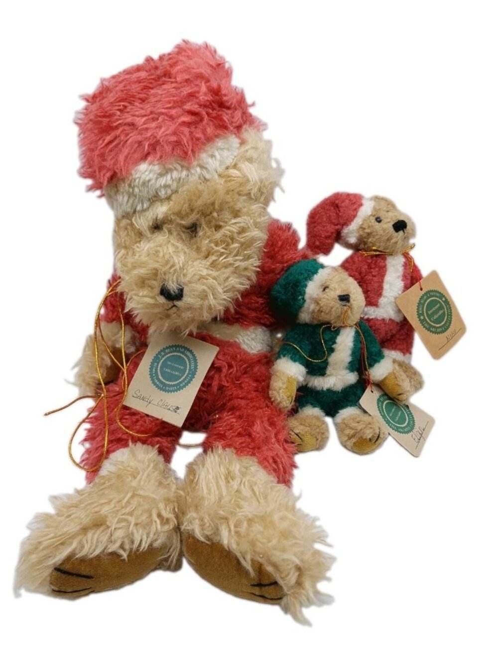 Boyds Bear Plush Sandy Claus Elgin Niki Christmas Set Of 3 Stuffed